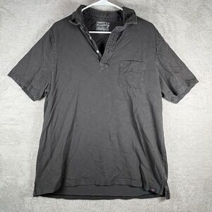 Faherty Sunwashed Polo Shirt Mens XL Gray Organic Cotton Pocket Short Sleeve